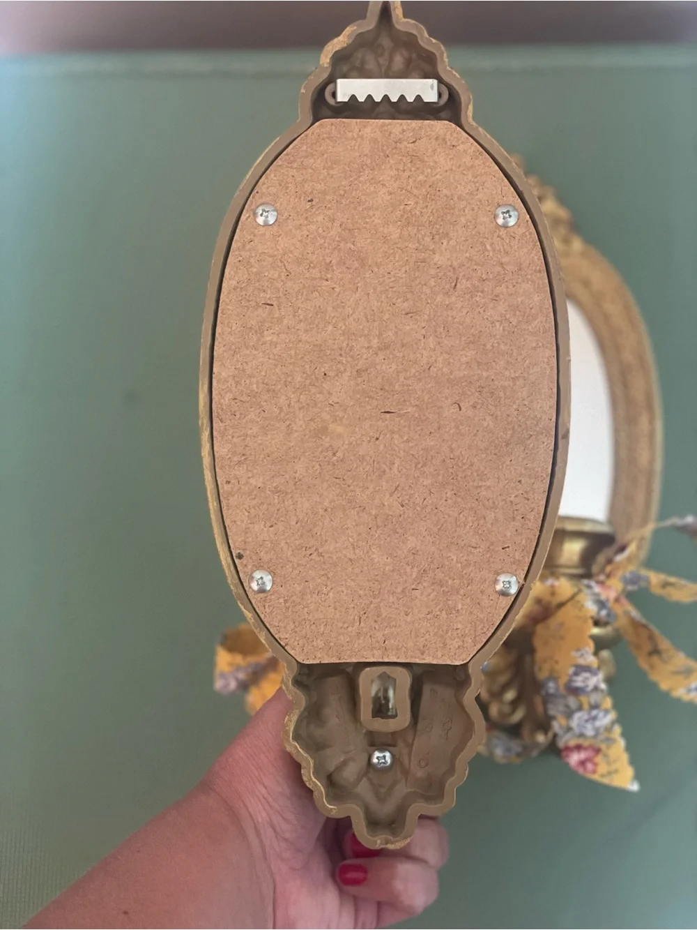 Pair of Gold Vintage-Style Wall Sconce Mirrors